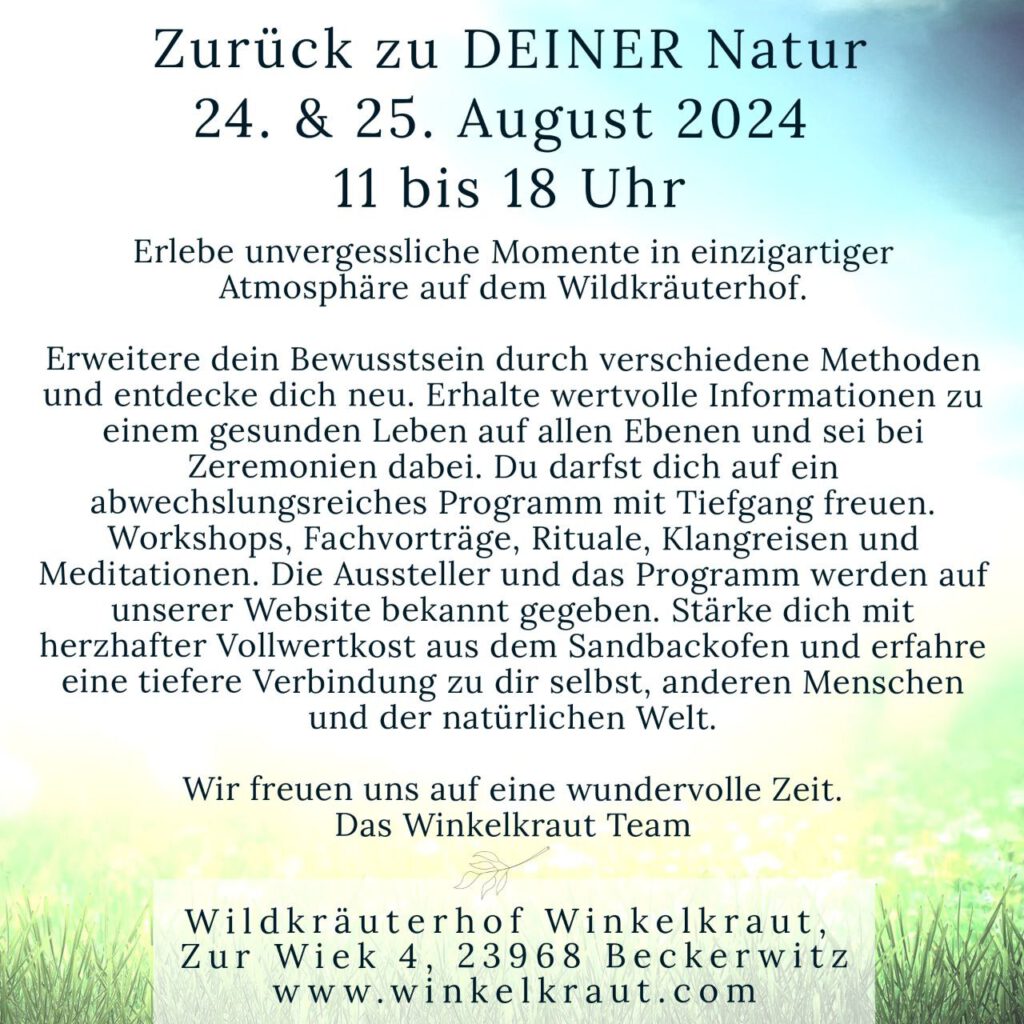 Veranstaltung Zurück zu Deiner Natur -  - schnuppere rein in die Welt der Energiearbeit